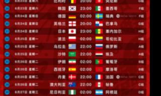 2018年世界杯赛程赛
